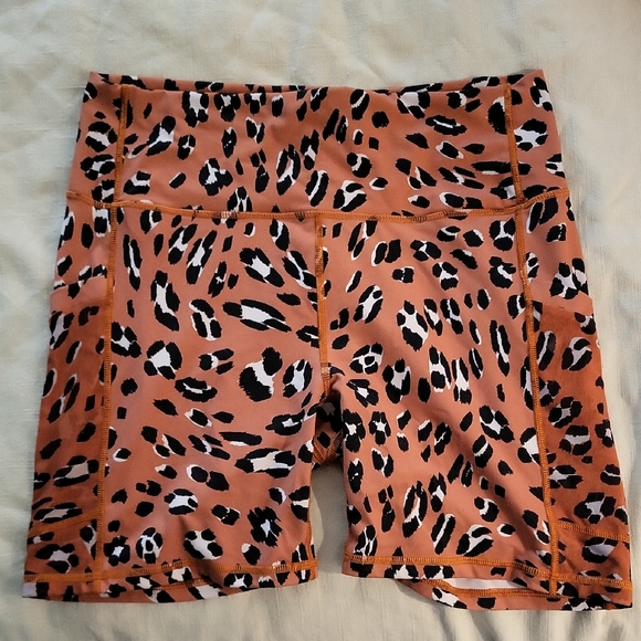 Fabletics Leopard Bike Shorts with Stretchy Fit - Picture 1 of 6